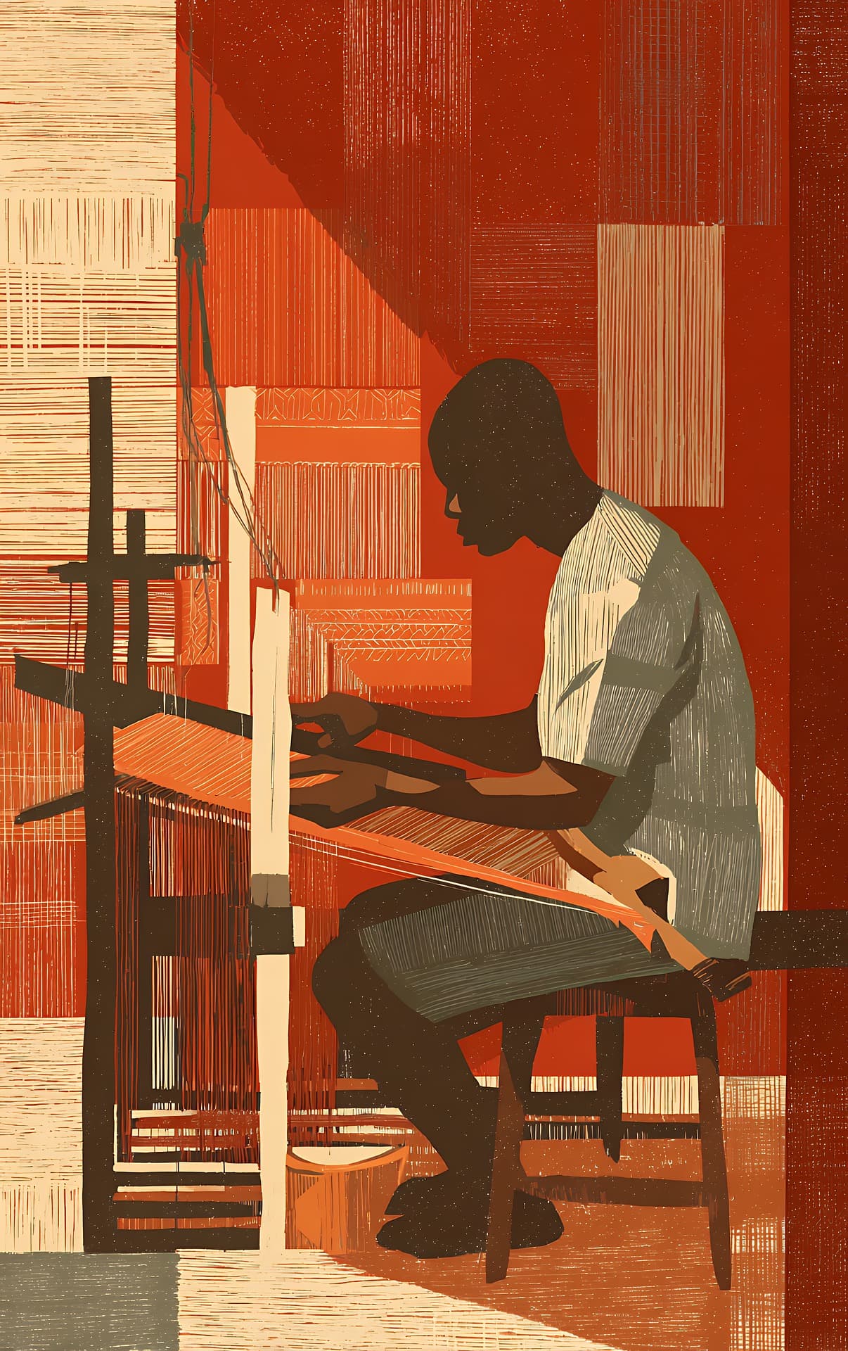 A Hand Worker working in a tailoring studio